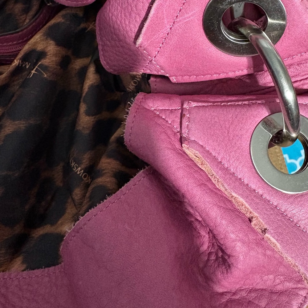 B. Makowsky Pink Leather Shoulder Bag - Picture 10 of 12